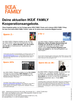 Deine aktuellen IKEA FAMILY K ti b t Kooperationsangebote.