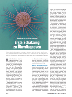 Erste Schätzung zu Überdiagnosen