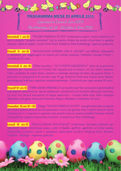 Scarica programma del mese di APRILE 2015