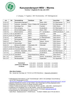 Terminplan 2015 - Wassersportverein Worms