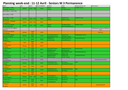 Planning et désignations du 11 et 12 Avril 2015
