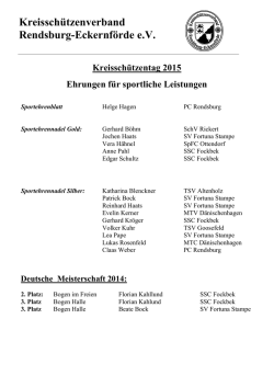 Ehrungsliste der sportlichen Ehrungen