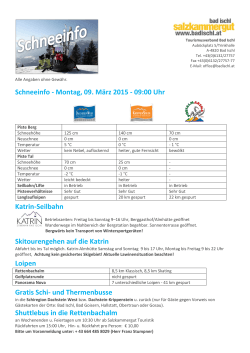 Schneeinfo - Freitag, 06. März 2015 - 09:30 Uhr Katrin