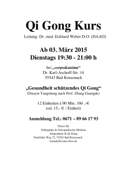 Kurs Gesundheit QiGong März 2015