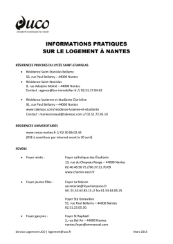 INFORMATIONS PRATIQUES SUR LE LOGEMENT &Agrave; NANTES