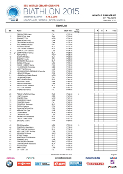 Start List - Biathlon