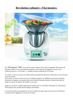 Révolution culinaire «Thermomix»