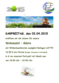Ostern 2015 -KARFREITAG - Wohnmobilpark-Damp