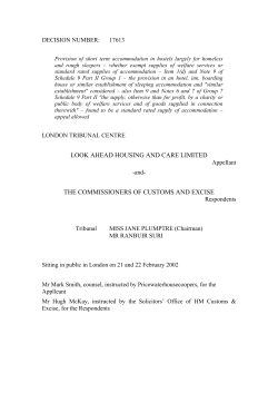 Look Ahead Housing and Care v. Commissioners of Customs and