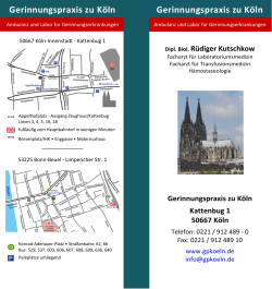 Info-Flyer - Gerinnungspraxis zu Köln
