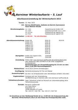 Barnimer Winterlaufserie – 5. Lauf