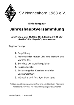 Jahreshauptversammlung