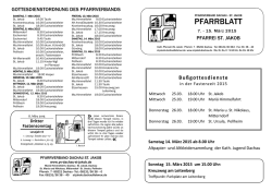 Gottesdienstordnung (Pfarrblatt) - Pfarrverband Dachau