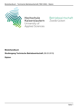 Modulhandbuch Studiengang Technische Betriebswirtschaft (08.03