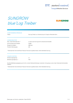 Datenblatt Sungrow Wechselrichter blue`Log