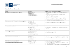IHK-Zertifikatslehrgänge 1 Liste der Kooperationspartner