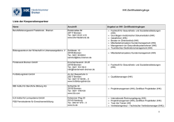 IHK-Zertifikatslehrg&auml;nge 1 Liste der Kooperationspartner
