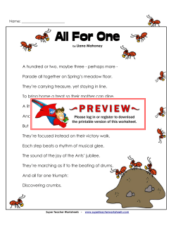 All for One (Poem) - Super Teacher Worksheets