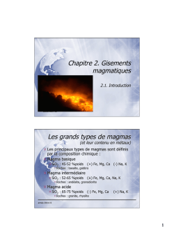 Chapitre 2 : les gisements magmatiques
