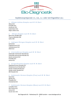Injektionspr&auml;parate iv, im, sc oder mit Eigenblut im - Bio