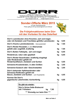 Sonder-Offerte März 2015 - Wilhelm Dürr & Söhne GmbH