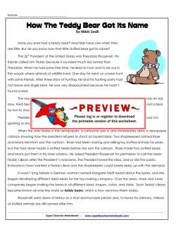 How The Teddy Bear Got Its Name