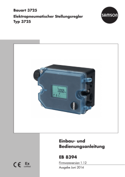 Einbau- und Bedienungsanleitung EB 8394