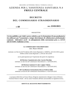 Decreto 68 del 25/03/2015 Indizione avviso