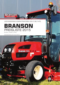 Branson Preisliste März 2015