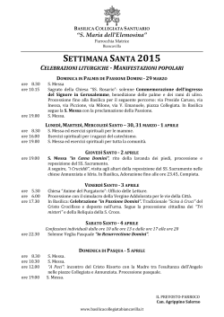 Programma Settimana Santa 2015 - Basilica Collegiata Biancavilla