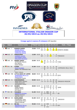 INTERNATIONAL ITALIAN DRAGON CUP 26/03/2015