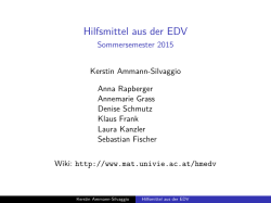 Hilfsmittel aus der EDV - Sommersemester 2015