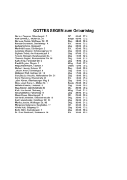 GOTTES SEGEN zum Geburtstag - Katholische Kirchengemeinde