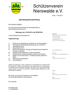 Einladung JHV 2014 - Schützenverein Nierswalde