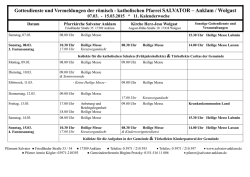 Gottesdienste und Vermeldungen der r&ouml;misch