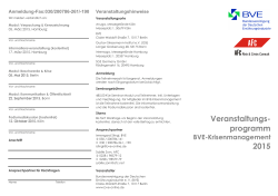 Programm BVE-Krisenmanagement 2015