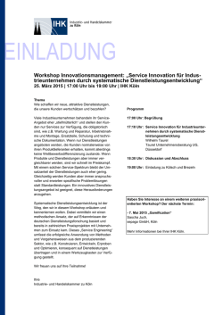 einladung - Industrie- und Handelskammer zu K&ouml;ln