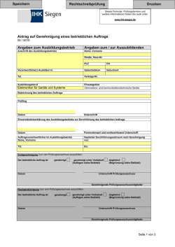 Antrag auf Genehmigung eines betrieblichen Auftrags