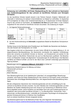 Informationsblatt - Bayerisches Staatsministerium für Unterricht und