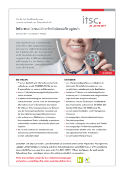 Informationssicherheitsbeauftragte/n - Das GKV