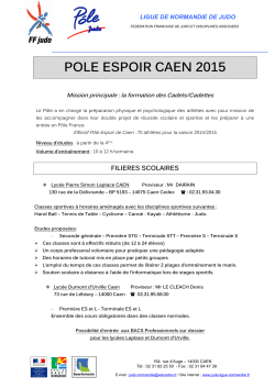 Presentation pole espoirs CAEN 2015 2016