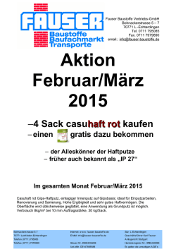 Haftputz Aktion Februar/M&auml;rz 2015