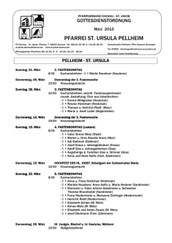 Gottesdienstordnung - Pfarrverband Dachau