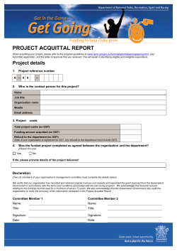 Get Going Project Acquittal Report