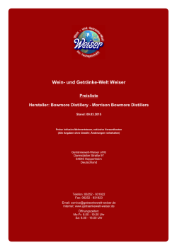 Preisliste - und Getränke