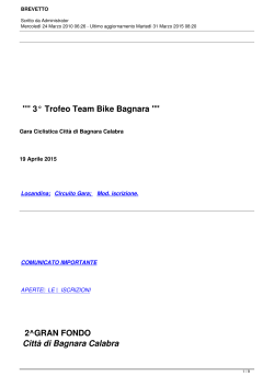"" 3° Trofeo Team Bike Bagnara "" 2^GRAN FONDO Città di Bagnara