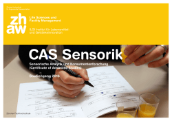 Flyer CAS Sensorik - Institut für Lebensmittel