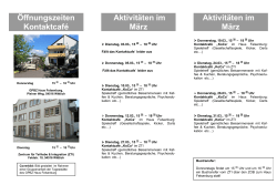 Angebote der Kontakt- und Beratungsstelle Wittlich im März 2015