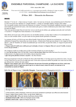 Feuille de semaine - Paroisse Saint Louis Roi
