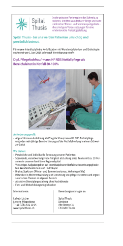 Spital Thusis - bei uns werden Patienten - Pflege